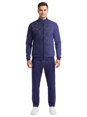 Men Athletic Tracksuit | Running Gym Workout Sports Training Jogging Track Jacket & Pant Set